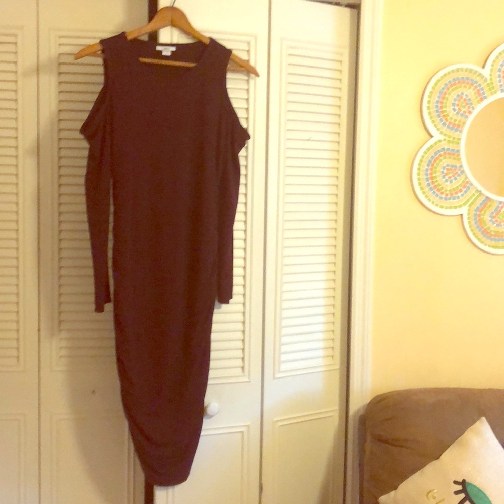 Cold shoulder long sleeve dress